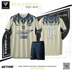 Áo Bóng Đá Active 4 Màu Kem Xanh Navy - Năng Động Và Lịch Lãm