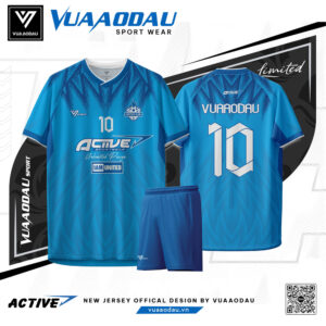 Áo Bóng Đá Active 4 Màu Xanh Dương Gradient - Thiết Kế Năng Động, Chuyên Nghiệp