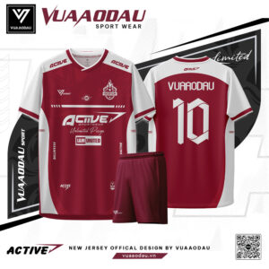 Áo Bóng Đá Active5 Màu Đỏ Đô - Sức Mạnh & Chuẩn Phong Cách Thể Thao
