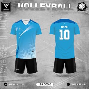 Áo Bóng Chuyền Xanh Dương Ngôi Sao Bạc - Năng Động & Hiện Đại