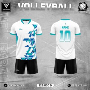 Áo Bóng Chuyền Trắng Đen Xanh Dương – Thiết Kế Năng Động, Họa Tiết Cá Tính