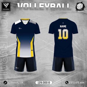 Áo Đấu Bóng Chuyền Xanh Navy Đậm Chuyển Màu Trắng - Thiết Kế Đột Phá Cho Vận Động Viên Cá Tính