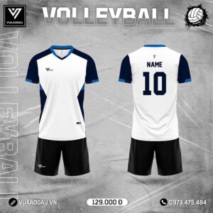 Áo Bóng Chuyền Nam Trắng Navy Đen – Mạnh Mẽ & Năng Động