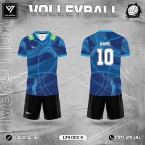 Áo Bóng Chuyền Nam Xanh Navy Phối Dương – Thoáng Khí, Đậm Chất Thể Thao