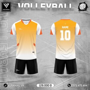 Bộ Quần Áo Bóng Chuyền Cam Trắng Đen Năng Động – Mã AoBongChuyen-20