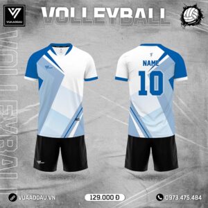 Áo Bóng Chuyền Nam Trắng Xanh Lam – Mạnh Mẽ & Năng Động