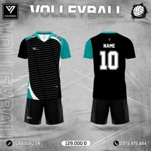 Áo Bóng Chuyền Đen Trắng Xanh Ngọc – Hiện Đại, Cá Tính, Thoải Mái