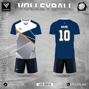 Áo Bóng Chuyền Nam Xanh Navy Trắng – Thiết Kế Hiện Đại, Hiệu Suất Tối Ưu