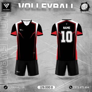 Áo Bóng Chuyền Nam Đen Đỏ – Mạnh Mẽ và Nam Tính