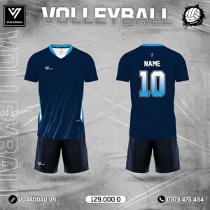 Áo Bóng Chuyền Xanh Navy Phối Xanh Dương – Mã 39