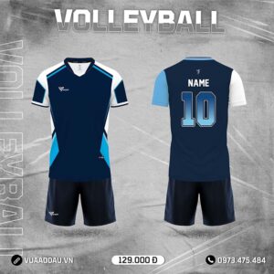 Đồng phục bóng chuyền xanh navy – Sang trọng, mạnh mẽ cho đội bóng chuyên nghiệp