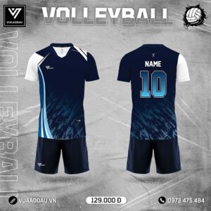 Đồng phục bóng chuyền nam Xanh Navy Vệt Loang Năng Động – Mã 51