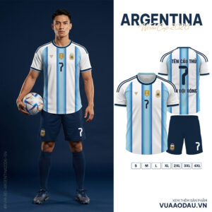Áo đội tuyển Argentina World Cup 2026 Trắng Xanh nhạt – Thiết kế cao cấp, cá tính, có in tên