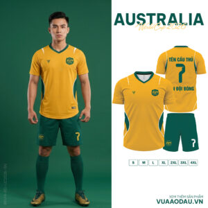 Áo Đội Tuyển Bóng Đá Úc World Cup 2026 - Vàng Xanh Năng Động