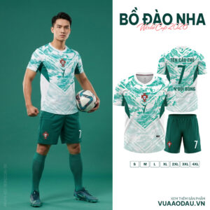 Áo Đội Tuyển Bồ Đào Nha World Cup 2026 Xanh Lá - Tuỳ Chỉnh Tên Số