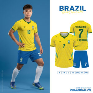 Áo Đội Tuyển Brazil World Cup 2026 Màu Vàng - Thiết Kế Năng Động, Chất Lượng Cao