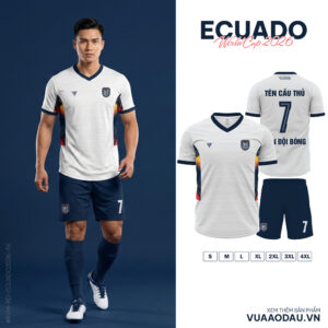 Áo Đội Tuyển Ecuador World Cup 2026 Phiên Bản Trắng Navy Năng Động