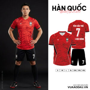 Áo Đội Tuyển Hàn Quốc World Cup 2026 Màu Đỏ Rằn Ri Cao Cấp
