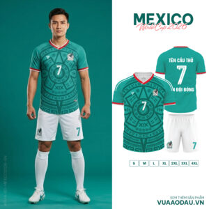 Áo Đội Tuyển Mexico World Cup 2026 - Xanh Lá Aztec Cá Tính