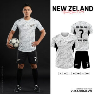 Áo Đấu Đội Tuyển World Cup 2026 New Zealand Màu Trắng Lịch Lãm