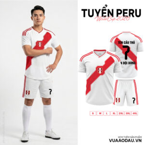 Áo Đấu Đội Tuyển Peru World Cup 2026 Trắng Đỏ