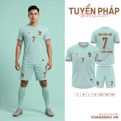 Áo Đội Tuyển Pháp World Cup 2026 Sân Khách - Xanh Nhạt Tinh Tế