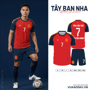 Áo Đội Tuyển Tây Ban Nha World Cup 2026 Màu Đỏ Chủ Đạo Cao Cấp