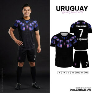 Áo Đội Tuyển World Cup 2026 Uruguay Đen Xanh Tím – Sắc Màu Hiện Đại, Cá Tính Chiến Binh