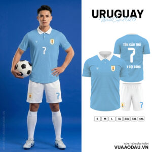 Áo Đội Tuyển Uruguay World Cup 2026 Xanh Da Trời Nhạt