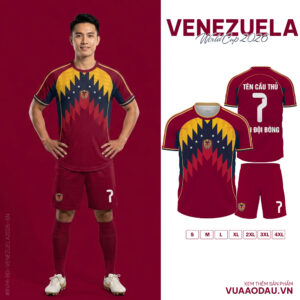 Áo Đội Tuyển Venezuela World Cup 2026 - Burgundy Cá Tính