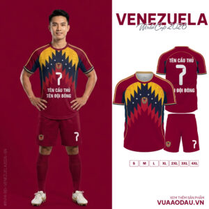 Áo Đội Tuyển Venezuela World Cup 2026 - Burgundy Cá Tính