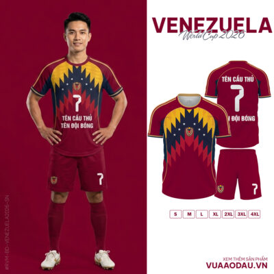 Áo Đội Tuyển Venezuela World Cup 2026 - Burgundy Cá Tính