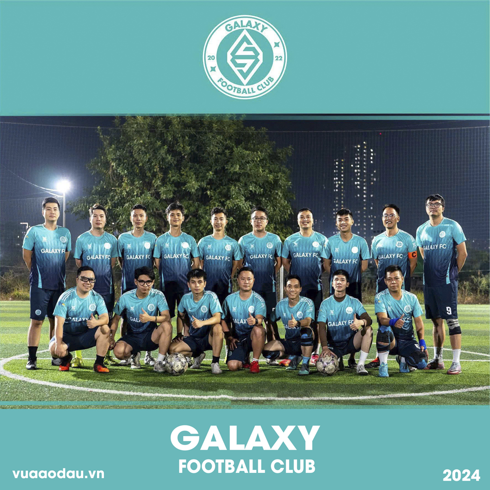 Đồng phục bóng đá Galaxy Football Club xanh lam phối ombre hiện đại