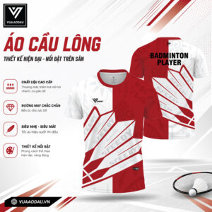 Áo Cầu Lông Nam VAD Speedy Đỏ Trắng - Năng Động & Đẳng Cấp Thể Thao