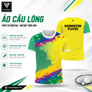 Áo Cầu Lông VAD-07 Màu Vàng Xanh Lá – Nổi Bật & Thoáng Mát