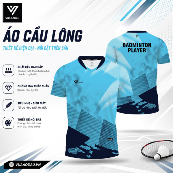 Áo Cầu Lông Nam Xanh Dương VAD-12 – Đột Phá Phong Cách Thể Thao