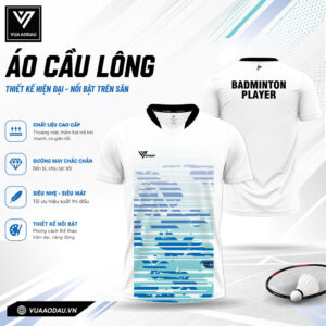 Áo Cầu Lông Năng Động Trắng Xanh Lam VAD-14