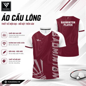 Áo Cầu Lông Đỏ Đô VAD-19 – Thoáng Mát, Sang Trọng, Đẳng Cấp Sân Đấu