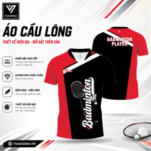 Áo cầu lông VAD-32 Đỏ Đen – Nổi bật phong cách, tối ưu hiệu suất