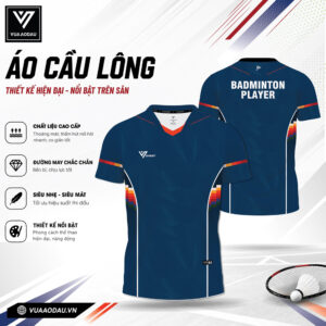 Áo cầu lông VAD-39 Xanh Năng Động – Thoáng Mát, Trẻ Trung, Chuyên Dùng Thi Đấu