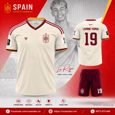 Áo Bóng Đá Đội Tuyển Tây Ban Nha World Cup 2026 Sân Khách