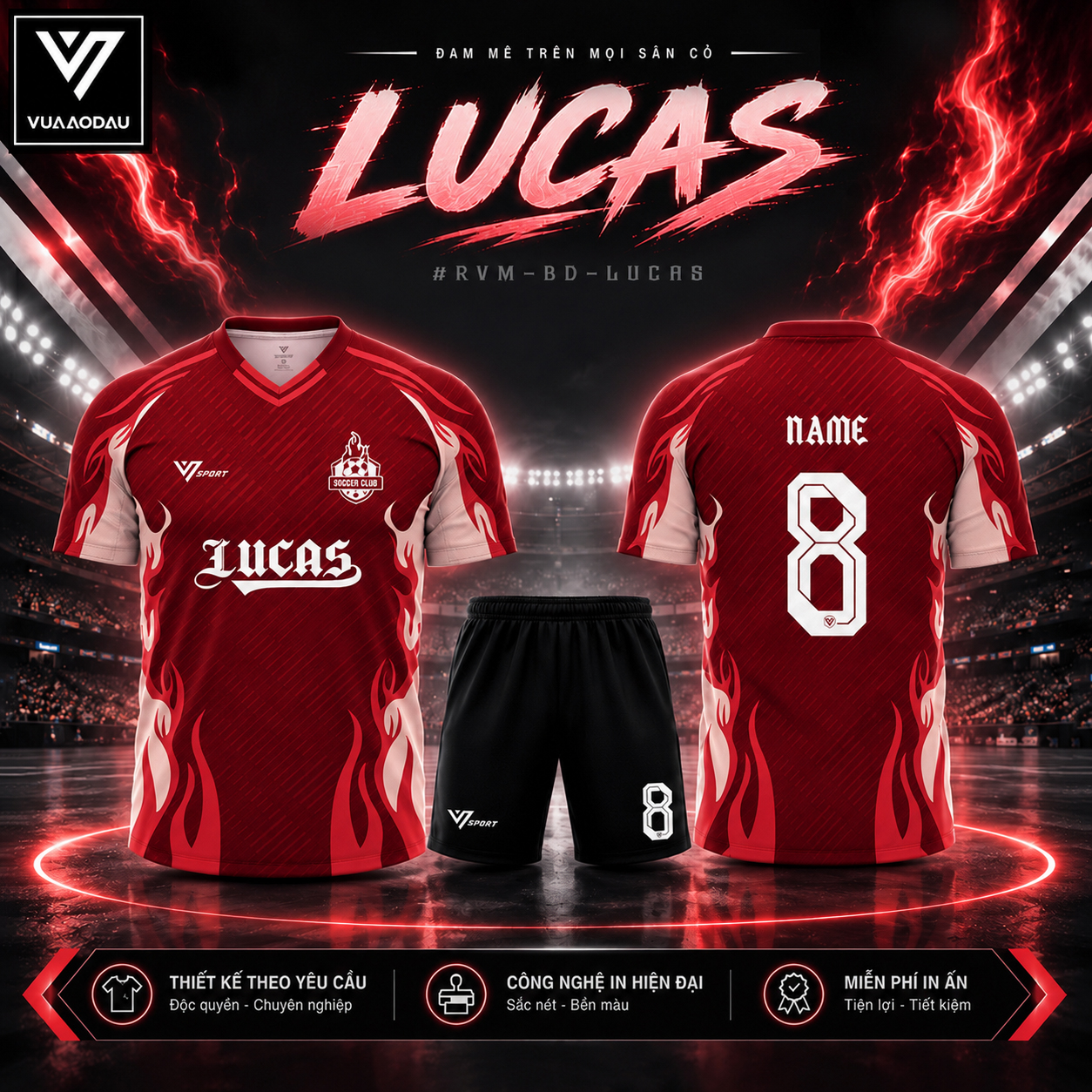Áo Bóng Đá Không Logo LUCAS (6 Màu) - Ảnh 5