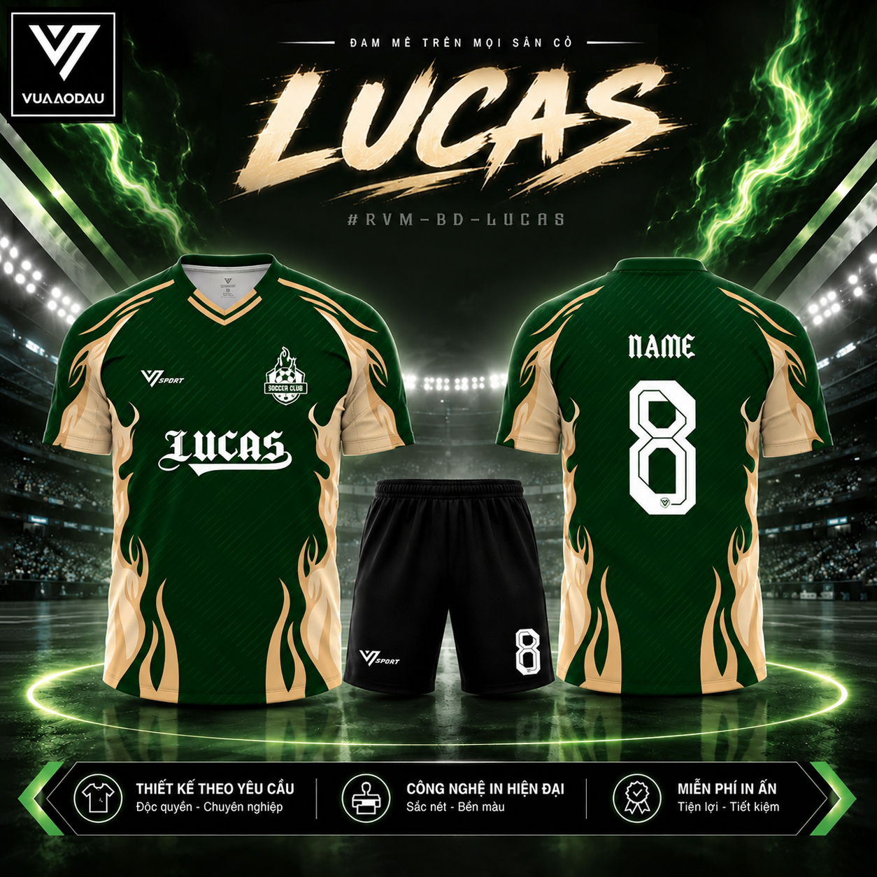 Áo Bóng Đá Không Logo LUCAS (6 Màu) - Ảnh 3