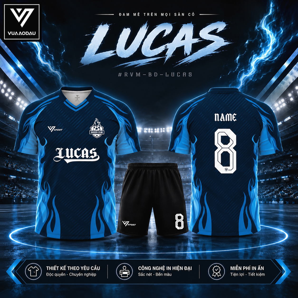 Áo Bóng Đá Không Logo LUCAS (6 Màu) - Ảnh 2