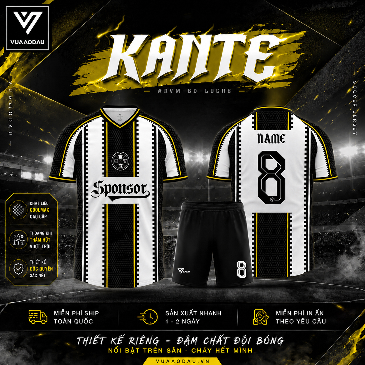 Áo Bóng Đá Không Logo KANTE (6 Màu) - Ảnh 2