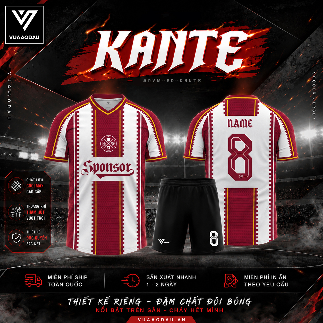 Áo Bóng Đá Không Logo KANTE (6 Màu) - Ảnh 7
