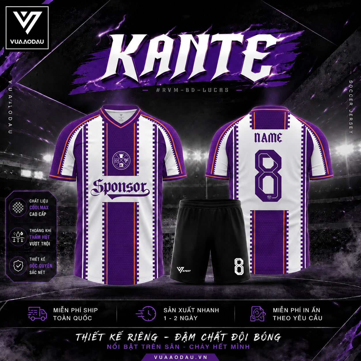 Áo Bóng Đá Không Logo KANTE (6 Màu) - Ảnh 5