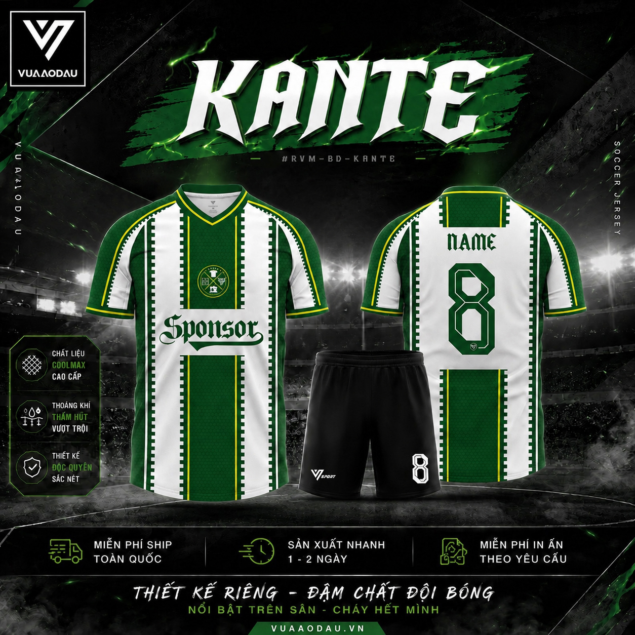 Áo Bóng Đá Không Logo KANTE (6 Màu) - Ảnh 4