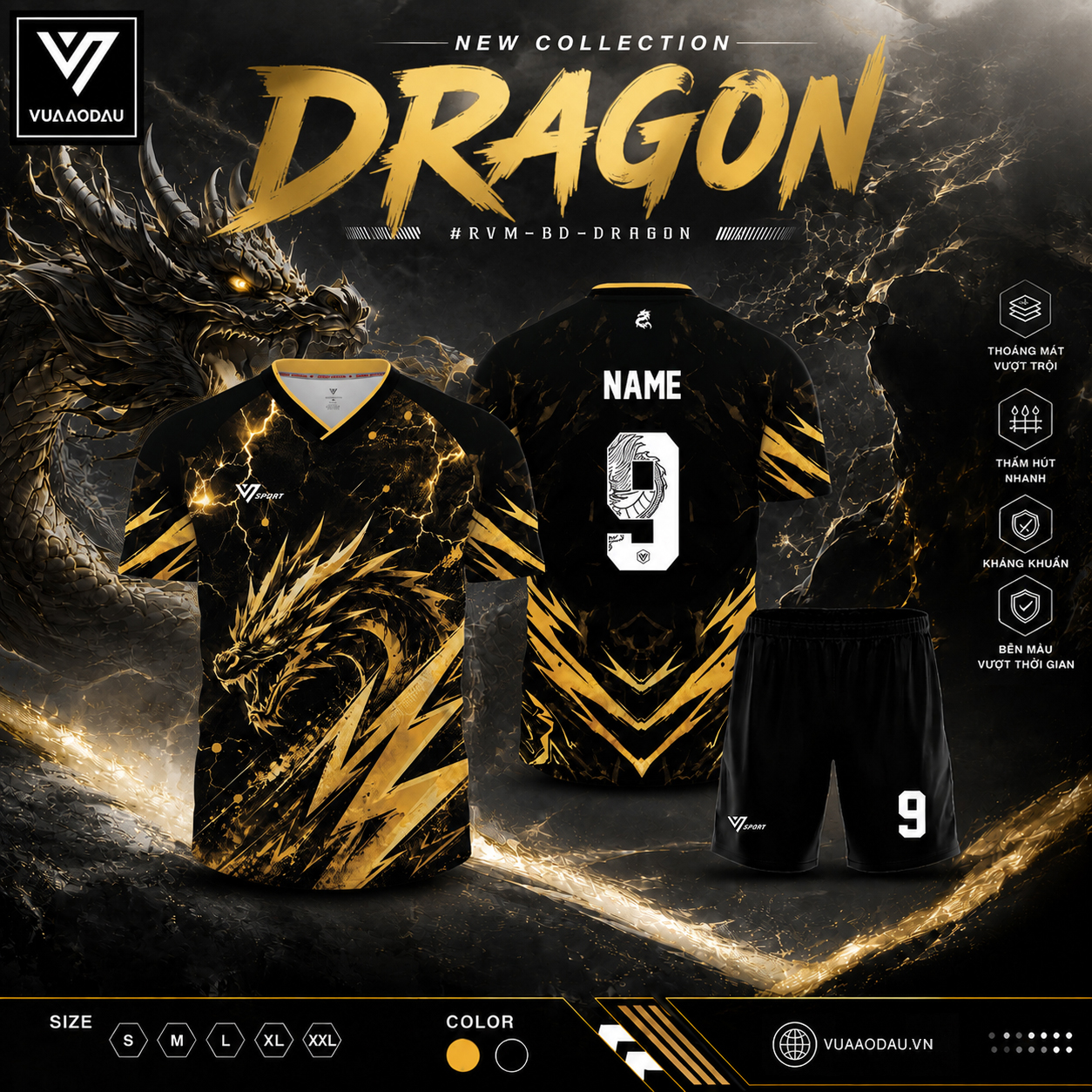 Áo Bóng Đá Không Logo DRAGON (10 Màu) - Ảnh 11