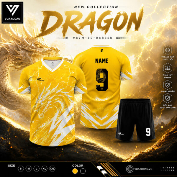 Áo Bóng Đá Không Logo DRAGON (10 Màu)